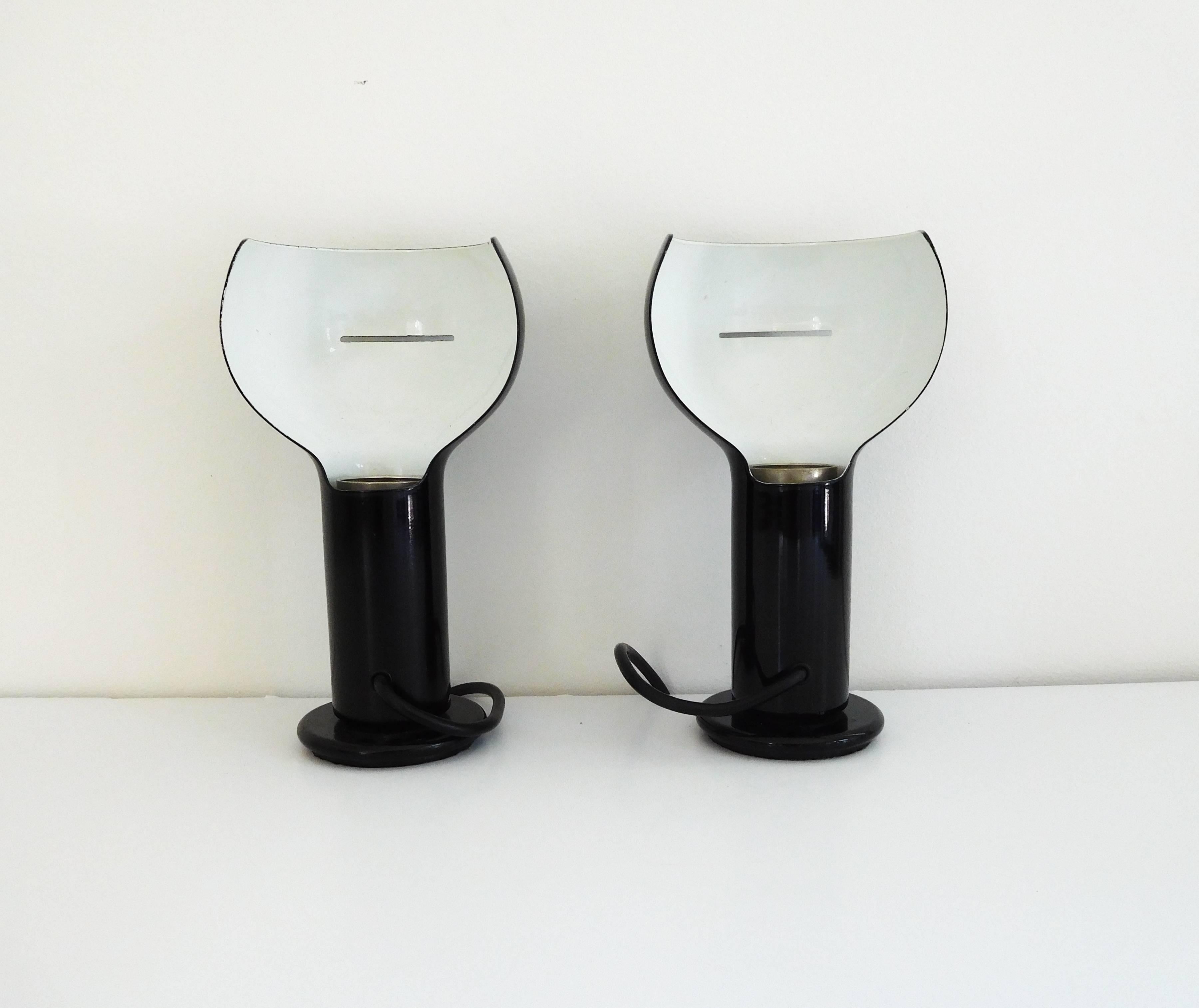 Lacquered Joe Colombo Flash Table Lamps for O-Luce, 1968 For Sale