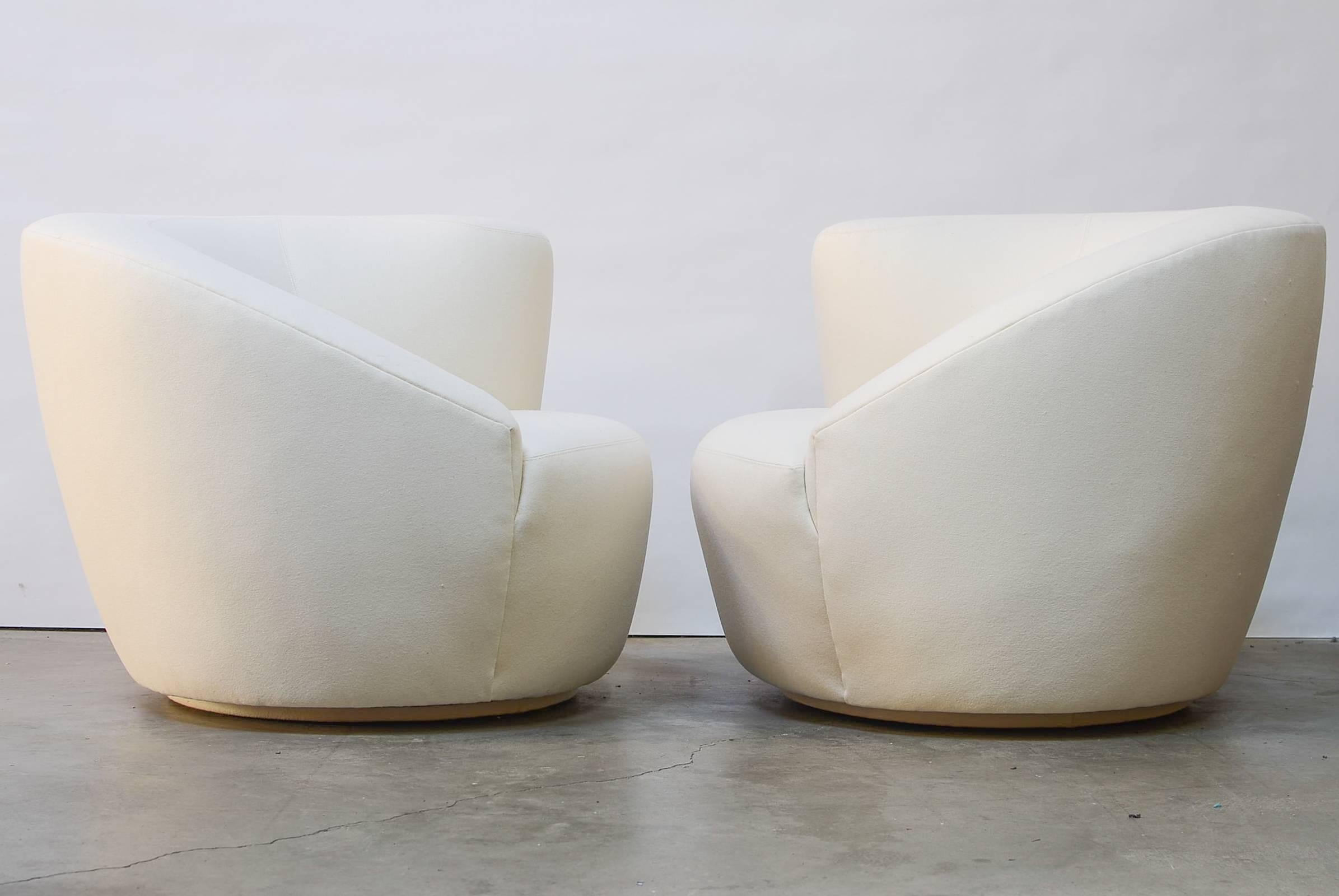 Wool Nautilus Lounge Chairs by Vladimir Kagan