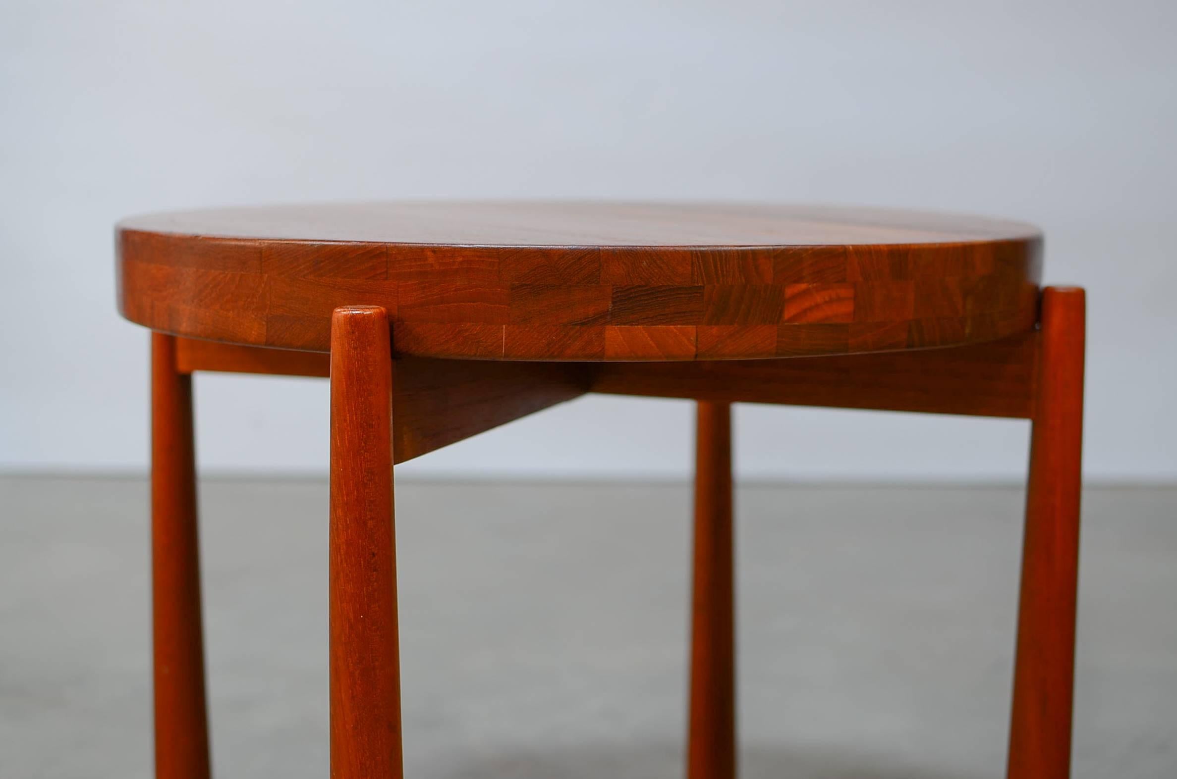 Solid Teak Side Tables in the style of Jens Quistgaard for Dux In Excellent Condition For Sale In Berkeley, CA