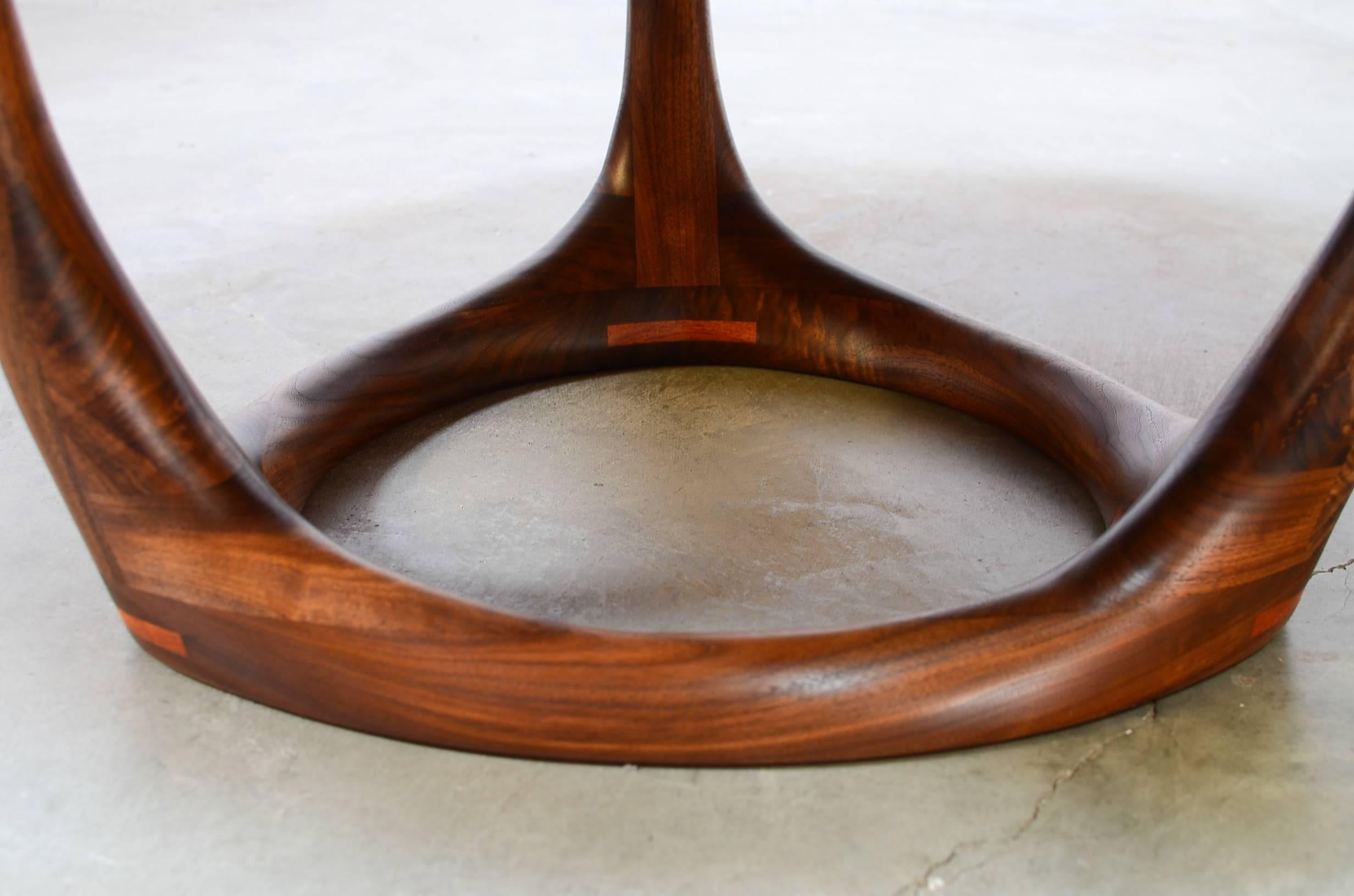 Mid-Century Modern Sculpted Black Walnut Studio Coffee Table by Dean Santner For Sale