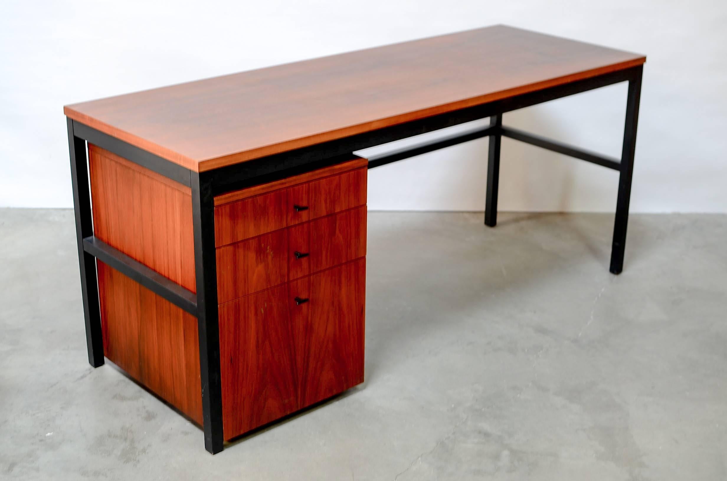 American Walnut Architectural Desk by  Milo Baughman for Directional 1960s 