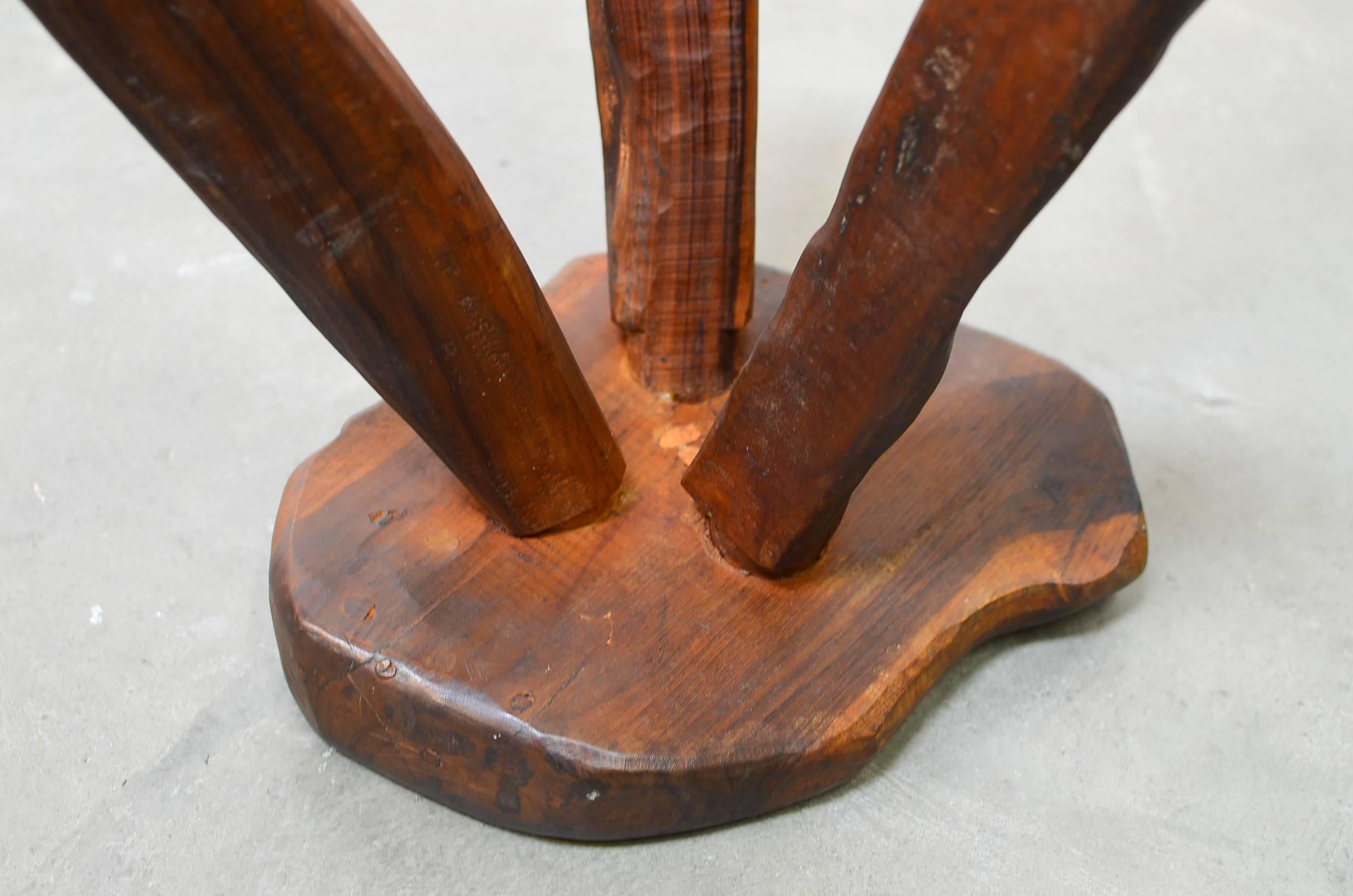 French Tripod Stool in Manner of Alexandre Noll, 1950s In Good Condition In Berkeley, CA
