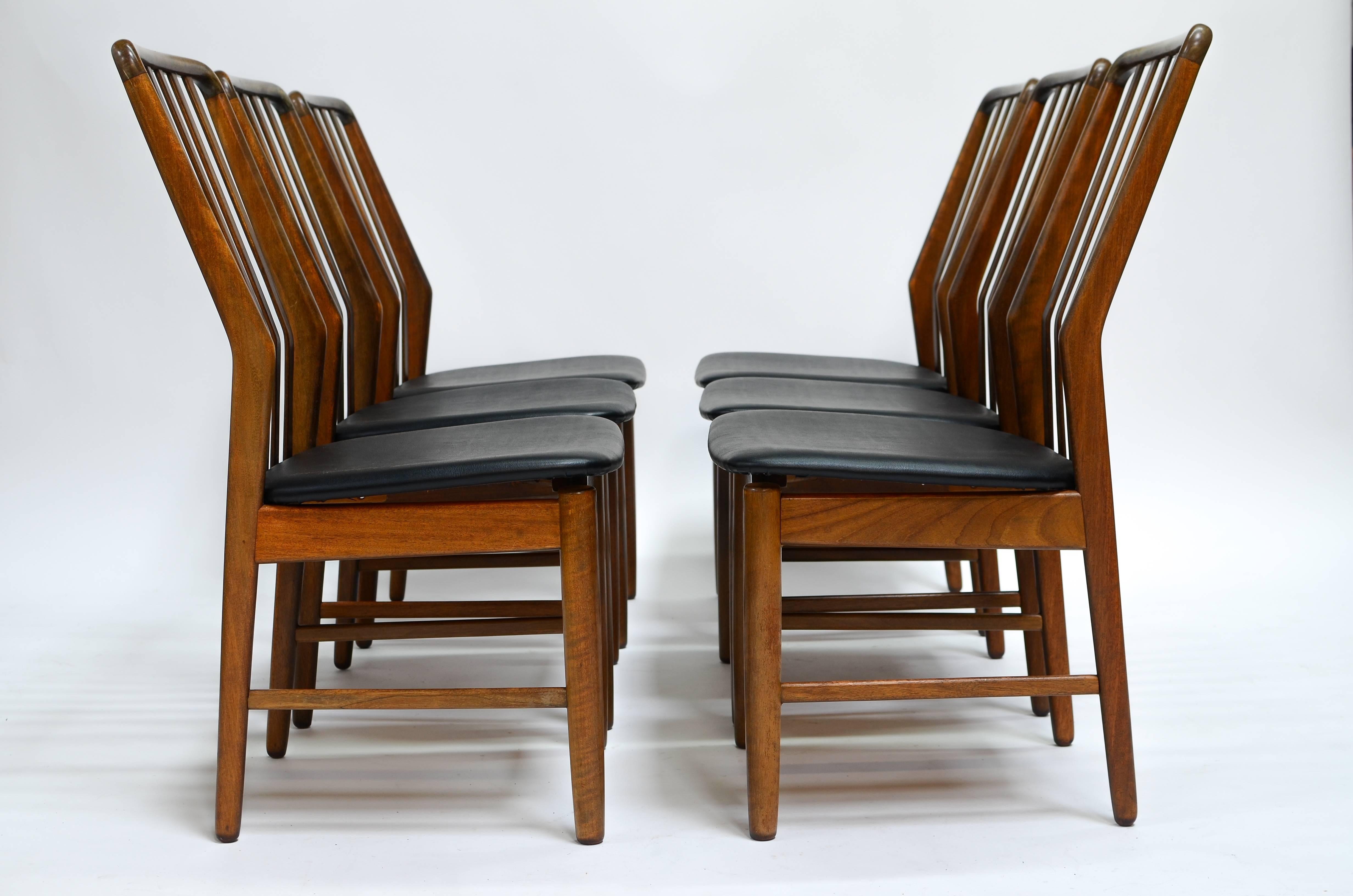 Mid-20th Century   Svend A. Madsen Danish Modern Walnut Dining Chairs  For Sale
