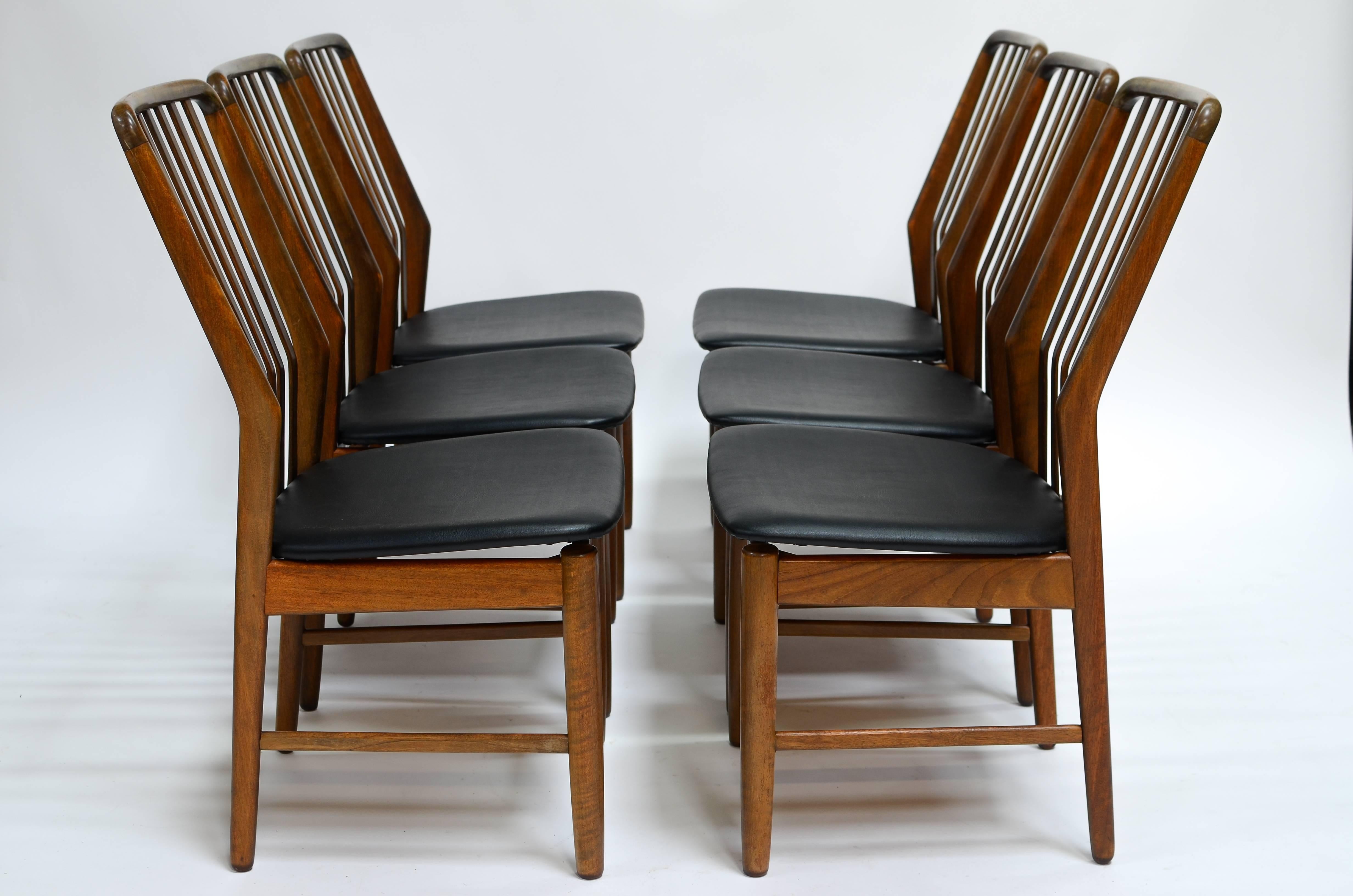   Svend A. Madsen Danish Modern Walnut Dining Chairs  In Good Condition For Sale In Berkeley, CA