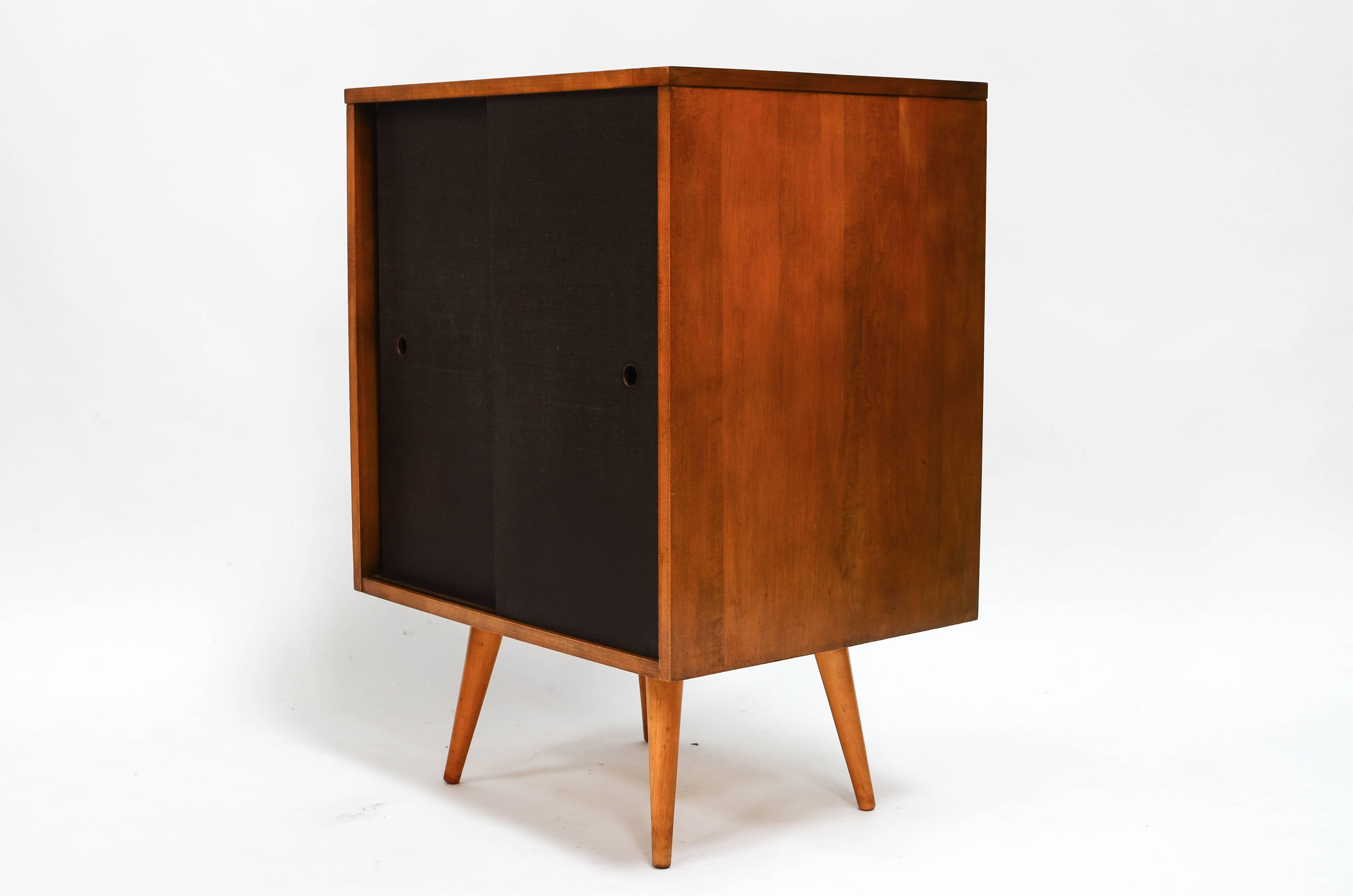 Mid-20th Century Paul McCobb Grasscloth Cabinet 1950s  For Sale