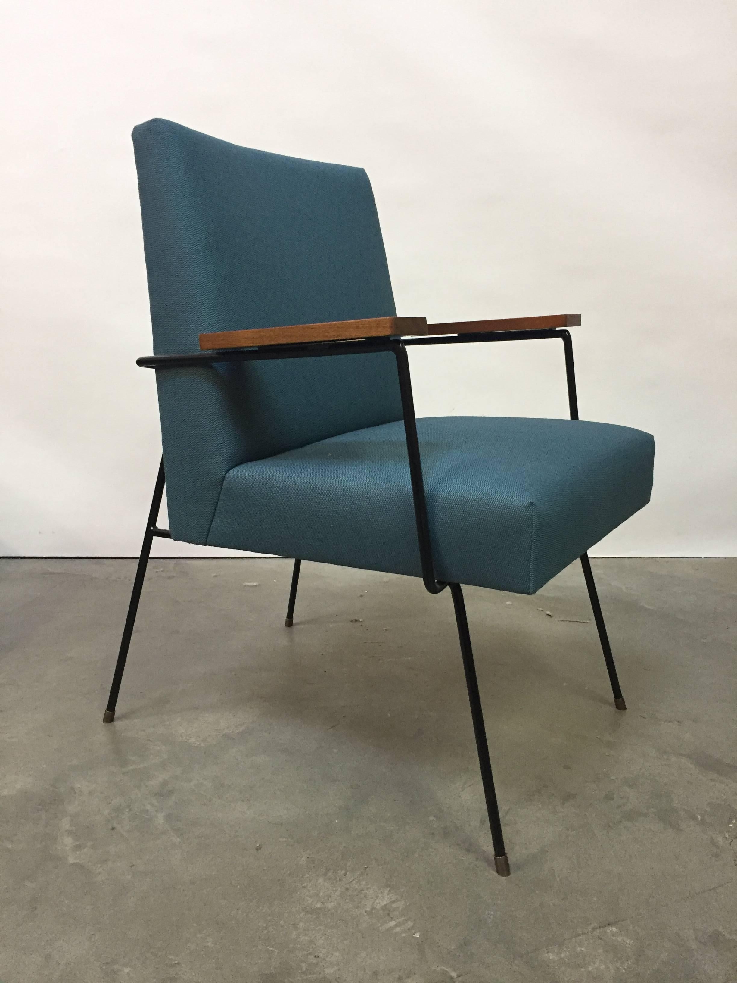 Upholstery California Modern Iron Armchair For Sale