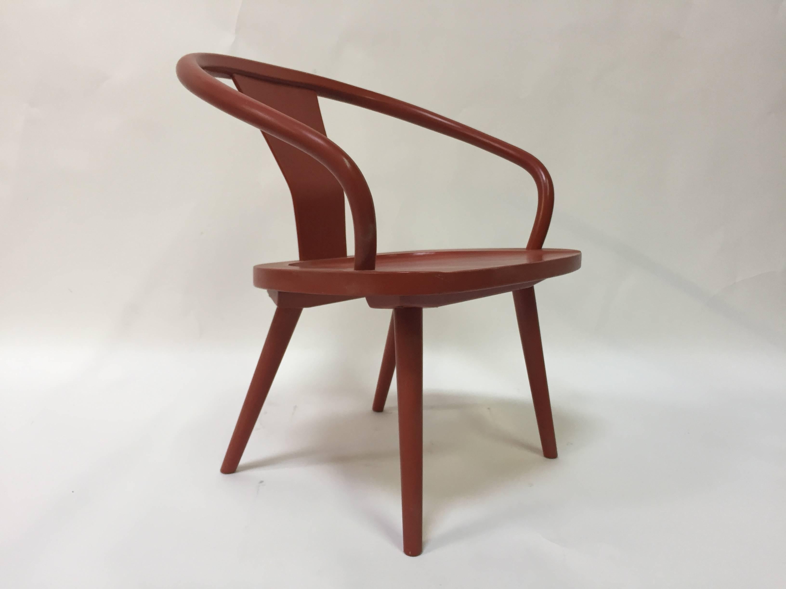 Rare and all original lounge chair designed by Isamu Kenmochi for Akita Mokko, circa 1960s, Japan.