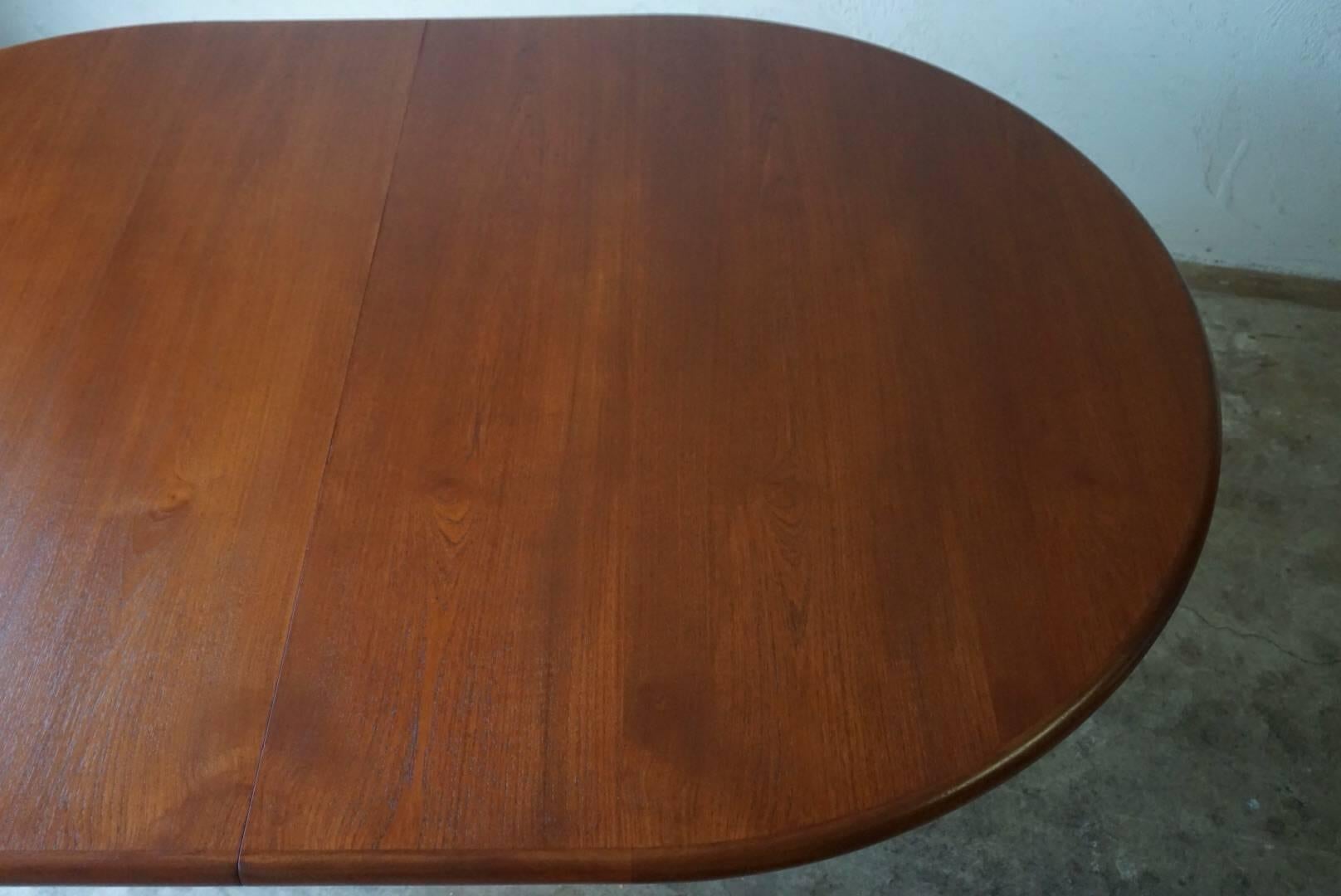 Brass Rare Frits Henningsen Teak Dining Table, Denmark, 1940s For Sale