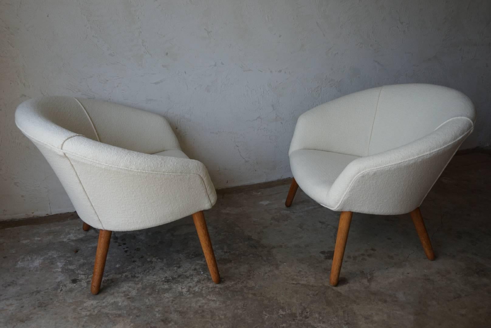 Fabric Nanna Ditzel AP 26 Lounge Chairs, 1953 For Sale