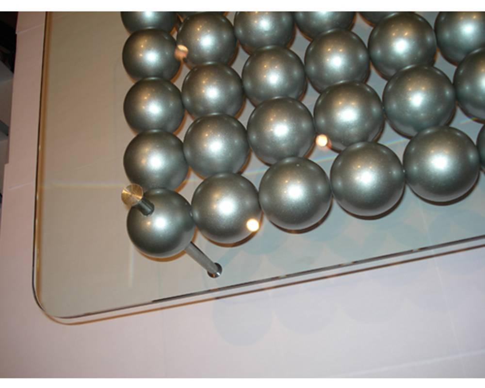 Aluminum Silverball Coffee Table by Diego Matthai For Sale