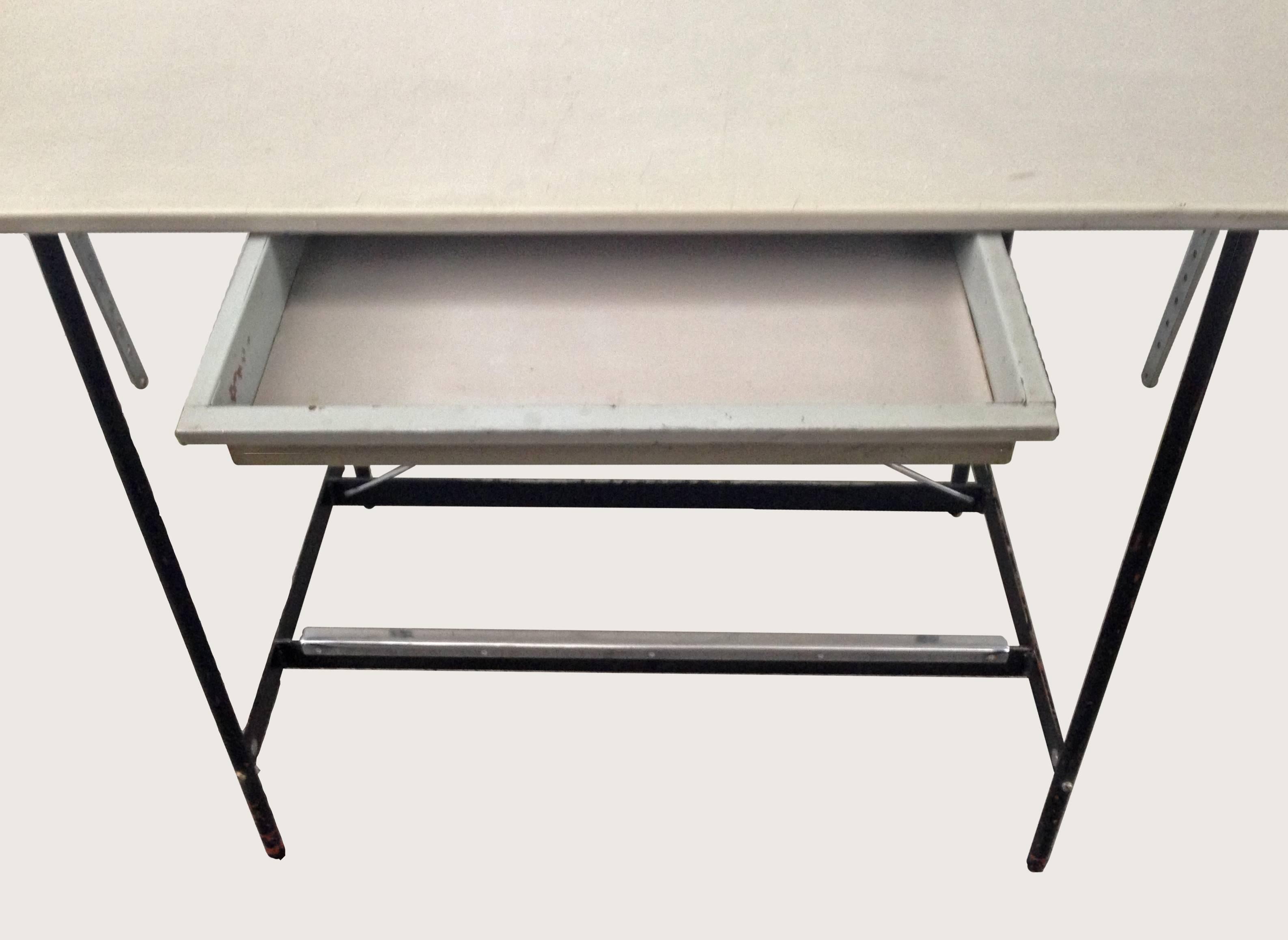 Industrial architect's drawing table desk