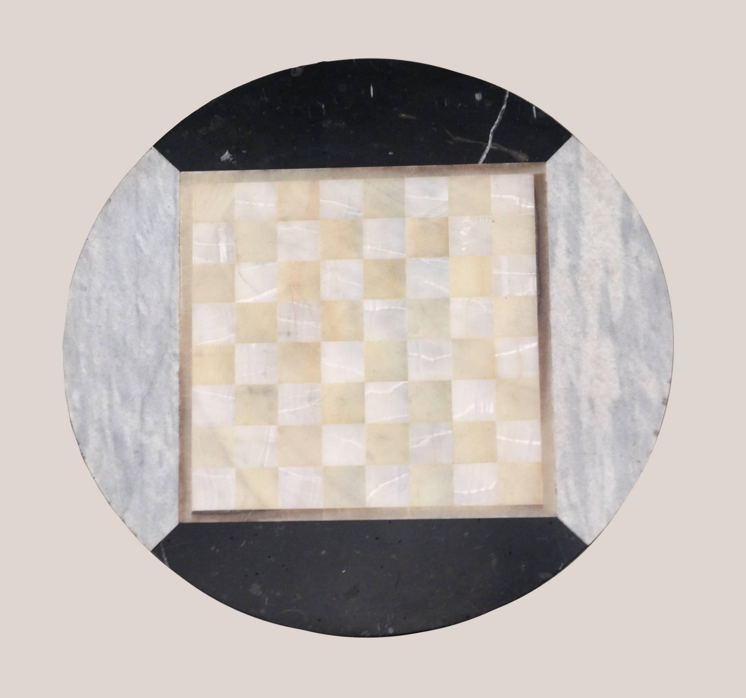 Mexican Arturo Pani Marble and Bronze Pineaplple Chess Board