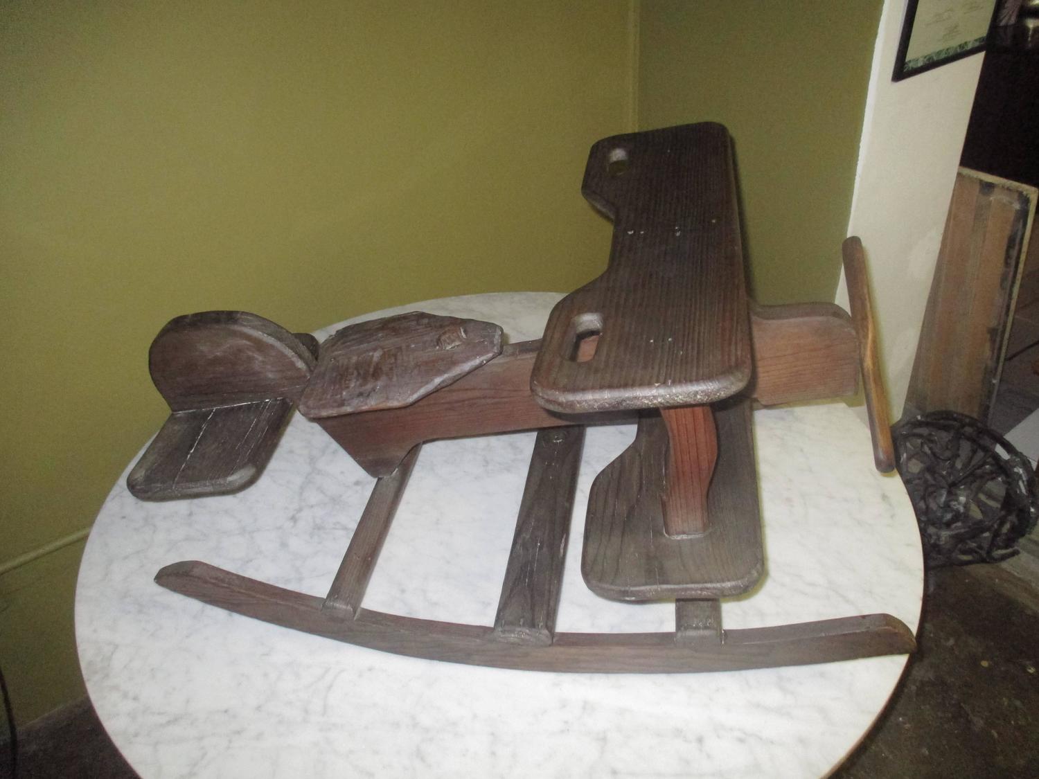 Classical Airplane Wood Rocking Toy 50s For Sale at 1stdibs