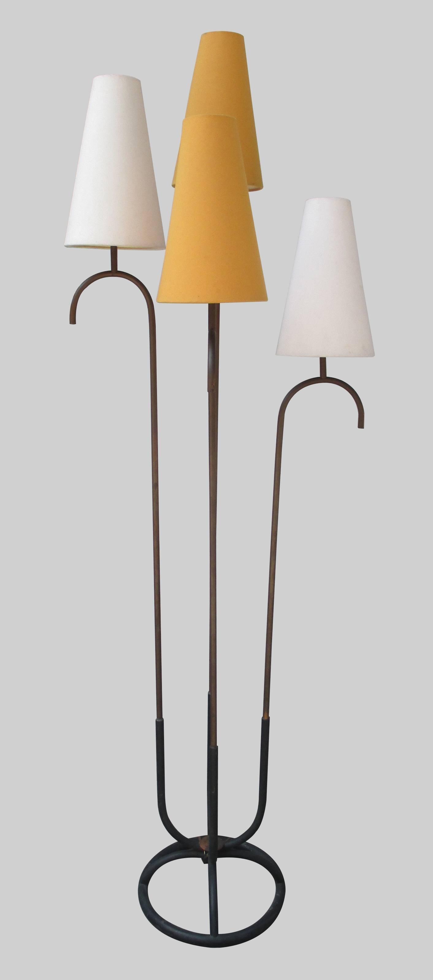 Mid-Century Modern Floor Lamp by Arturo Pani in the Style of Jean Royere, 1950s