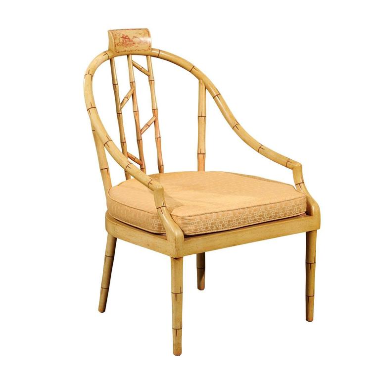 Hollywood Regency Bamboo Armchair at 1stDibs