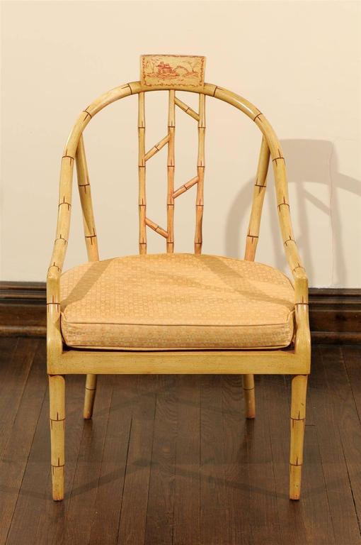 Hollywood Regency Bamboo Armchair at 1stDibs