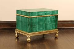 Faux Malachite Chest on Gilt Stand