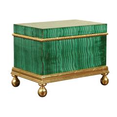 Faux Malachite Chest on Gilt Stand