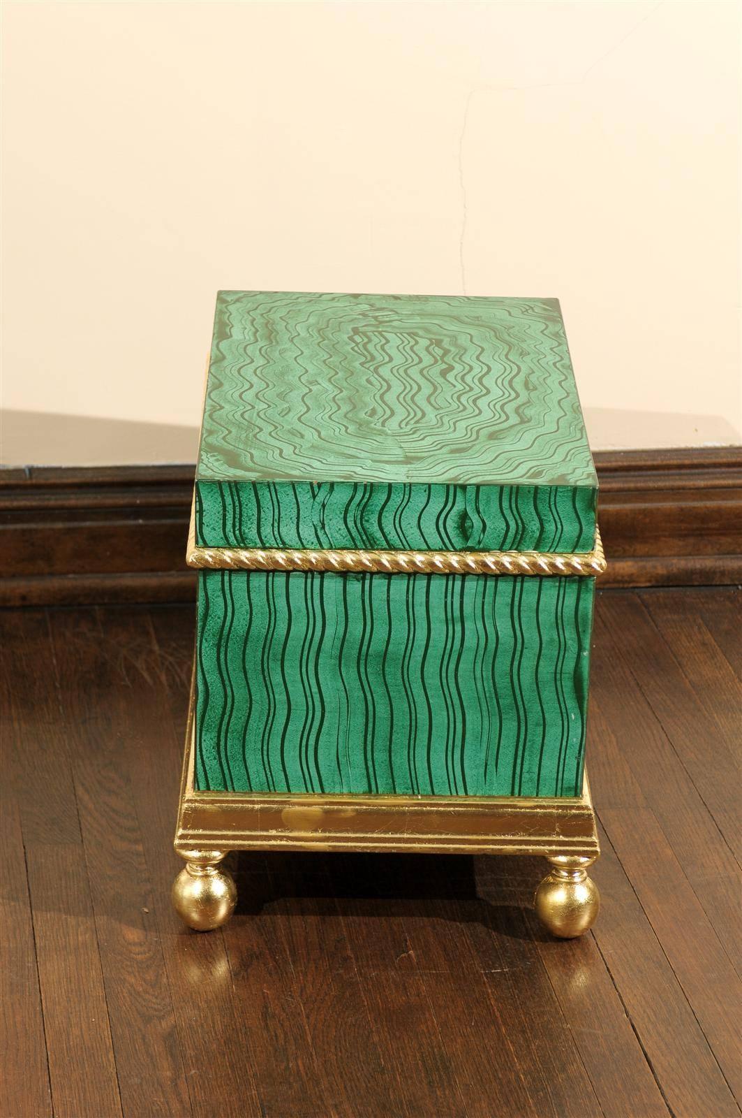 Faux Malachite Chest on Gilt Stand 3