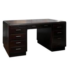 English Art Deco Pedestal Desk 7