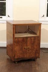 Art Deco Rosewood Rolling Bar Cabinet