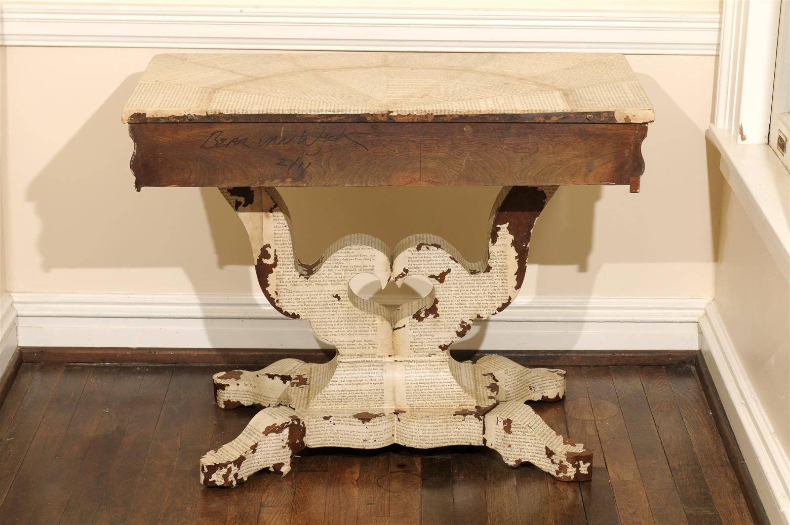 19th Century American Empire Decoupage Table