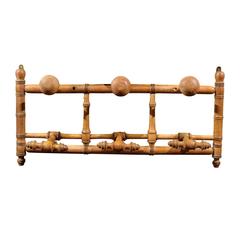 Antique French Pine Coat Rack