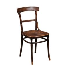 Antique Thonet Style Bentwood Chair with Pressed Seat