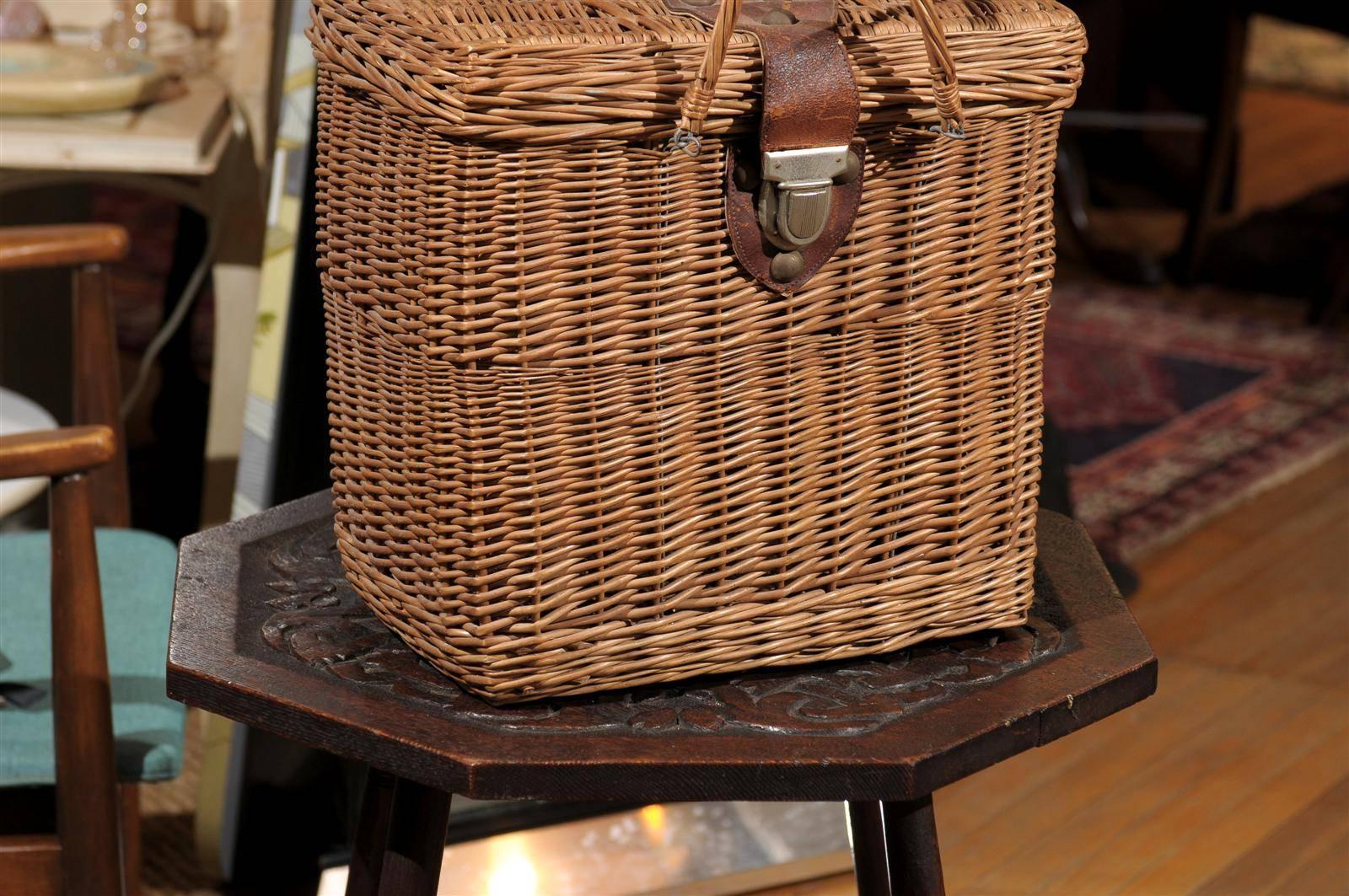 French Wicker Basket with Leather Buckle 4