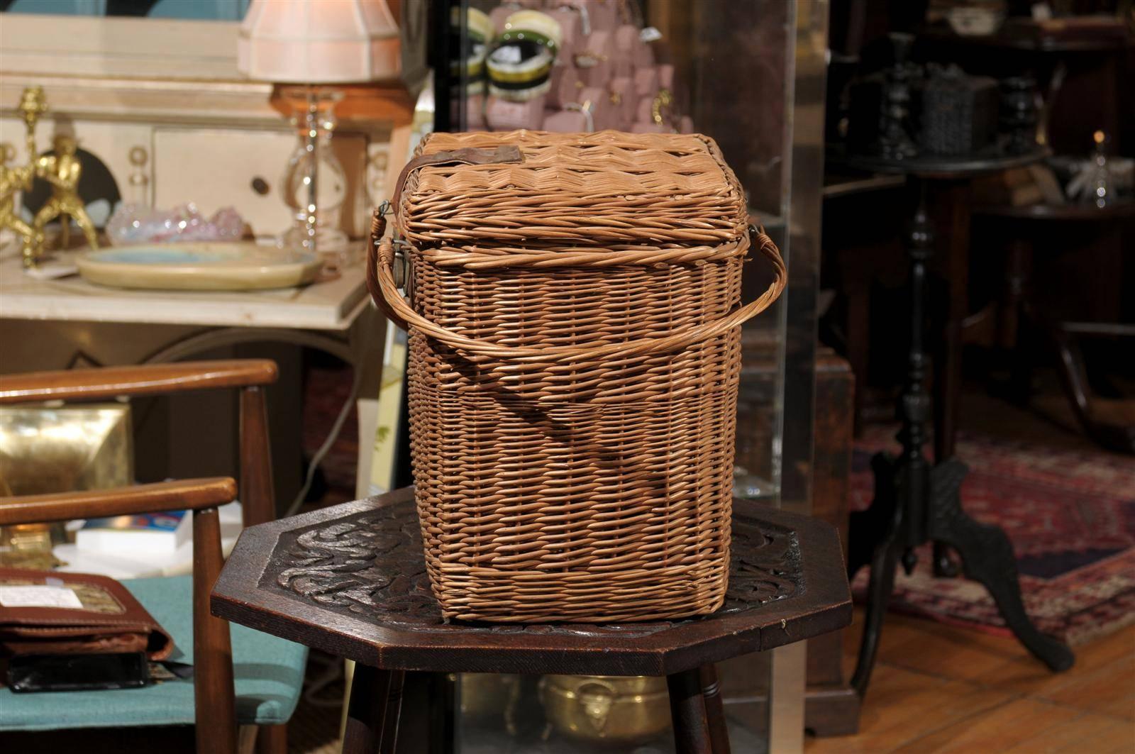 French Wicker Basket with Leather Buckle 2