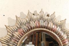 Large 48" Round Hollywood Regency Polychrome Sunburst Mirror