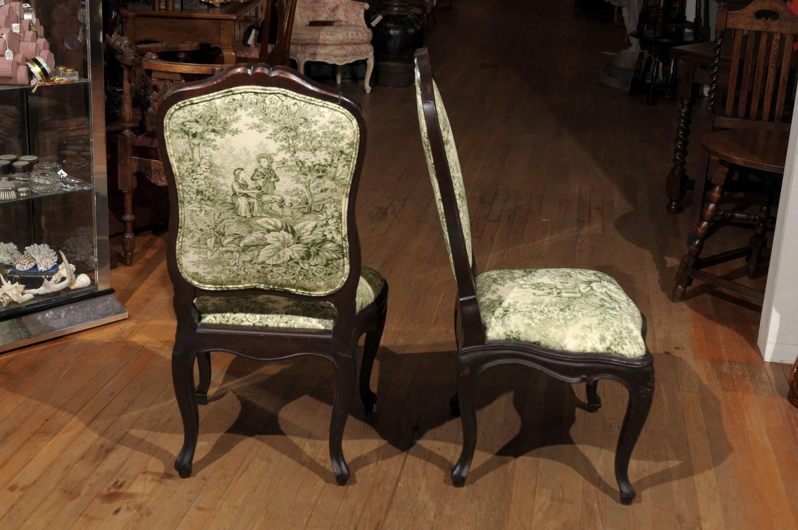 Pair of Louis XV Side Chairs of Oak 2