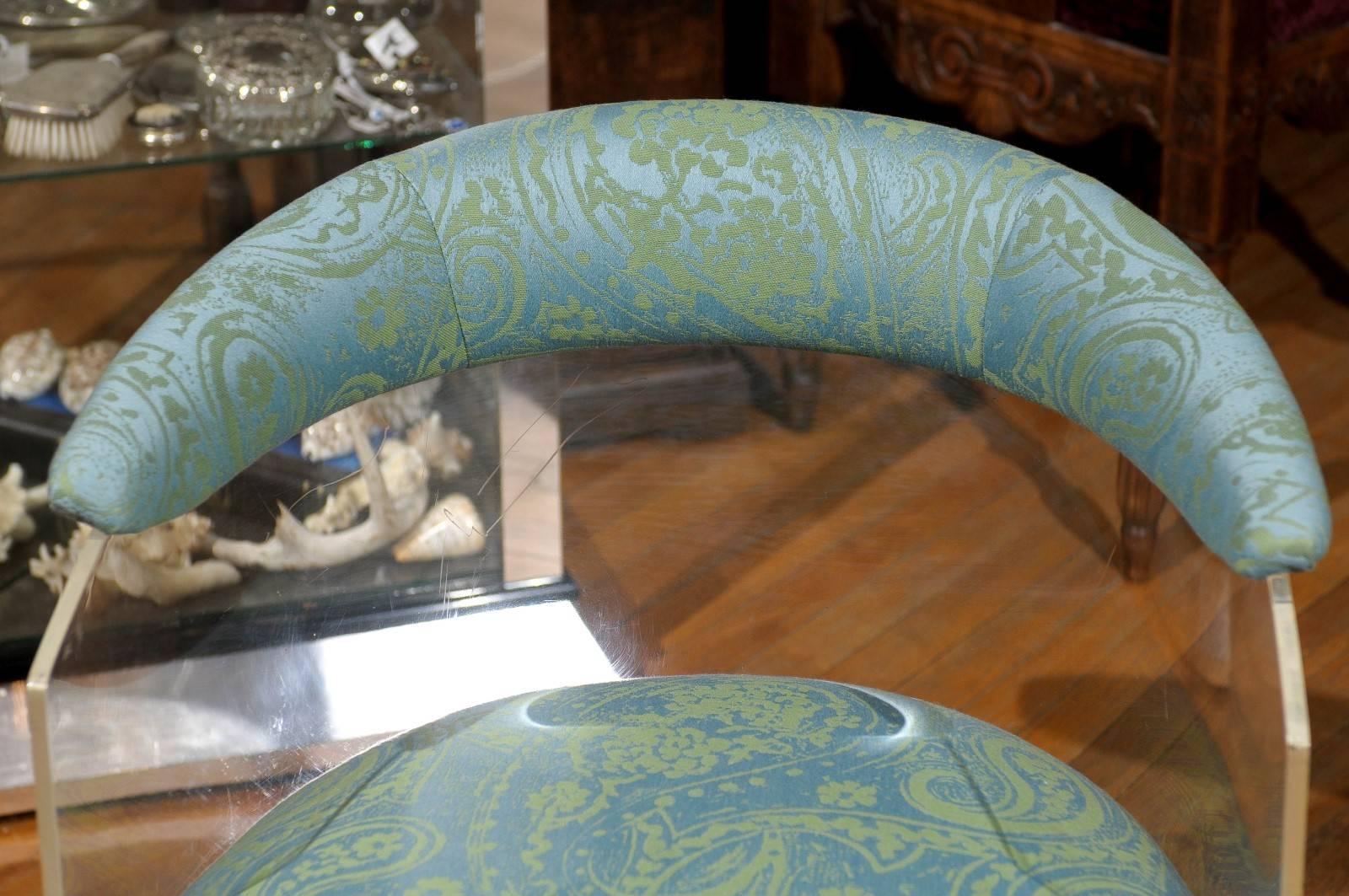 Pair of Lucite Barrel Back Chairs 2