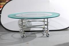 Jay Spectre für Century Couchtisch aus Chrom und Glas