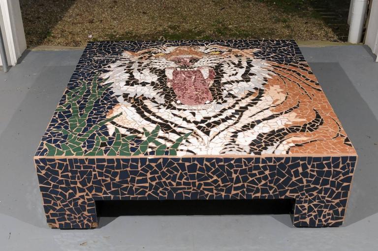 Mosaic Tiger Coffee Table For Sale at 1stDibs