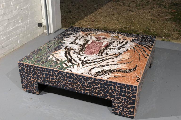 Mosaic Tiger Coffee Table For Sale at 1stDibs