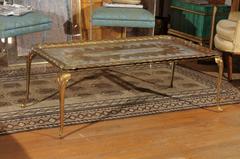 Vintage Etched and Hammered Brass Tray Table