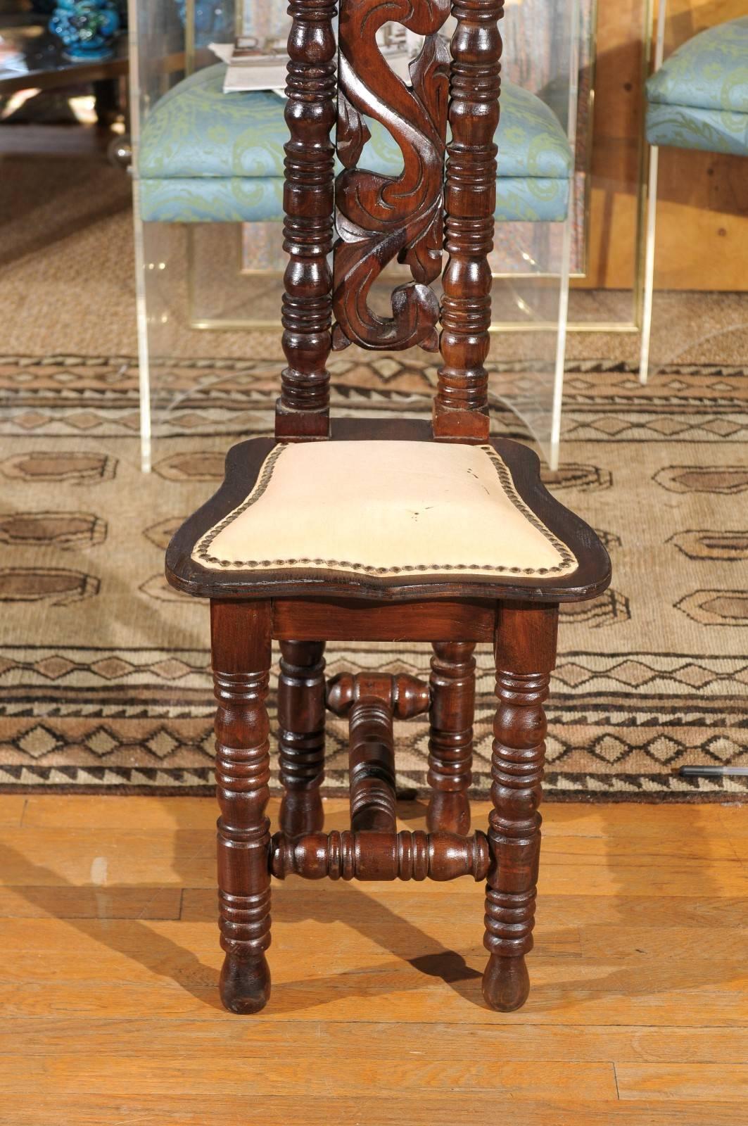 20th Century Spanish Hall Chair of Oak