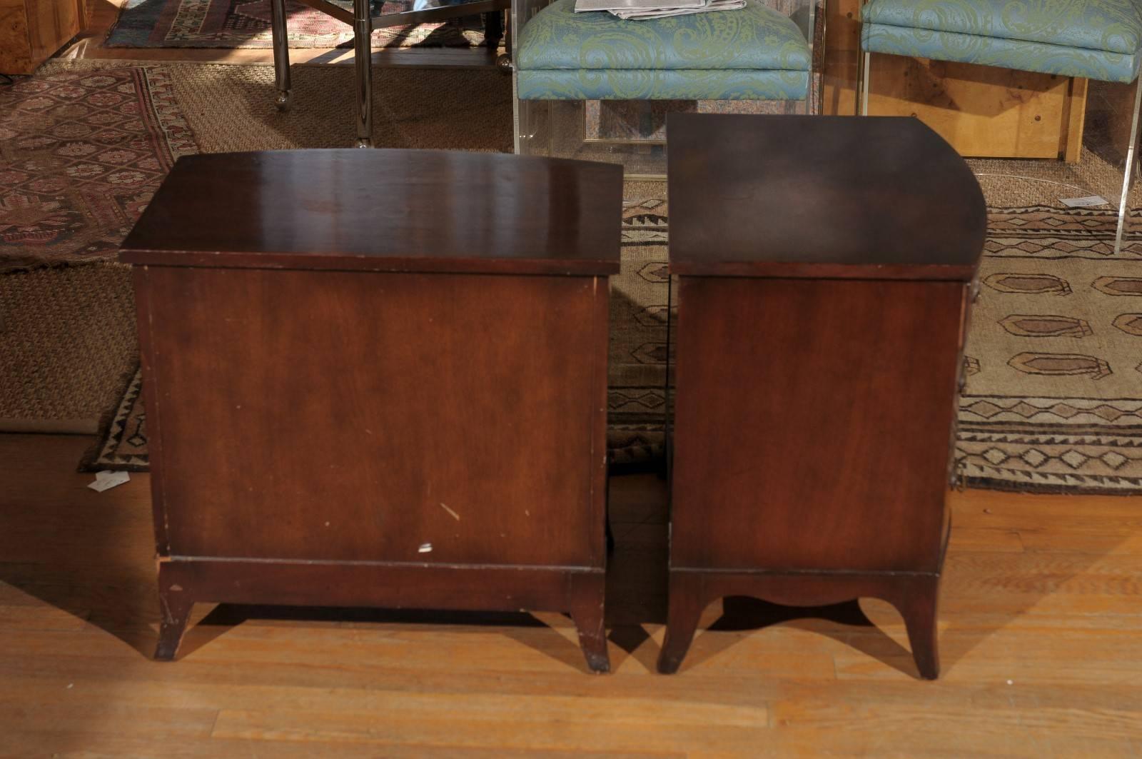 American Pair of Petite Georgian Bow Front Chests