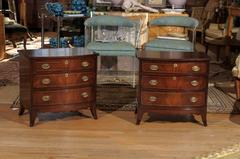 Pair of Petite Georgian Bow Front Chests