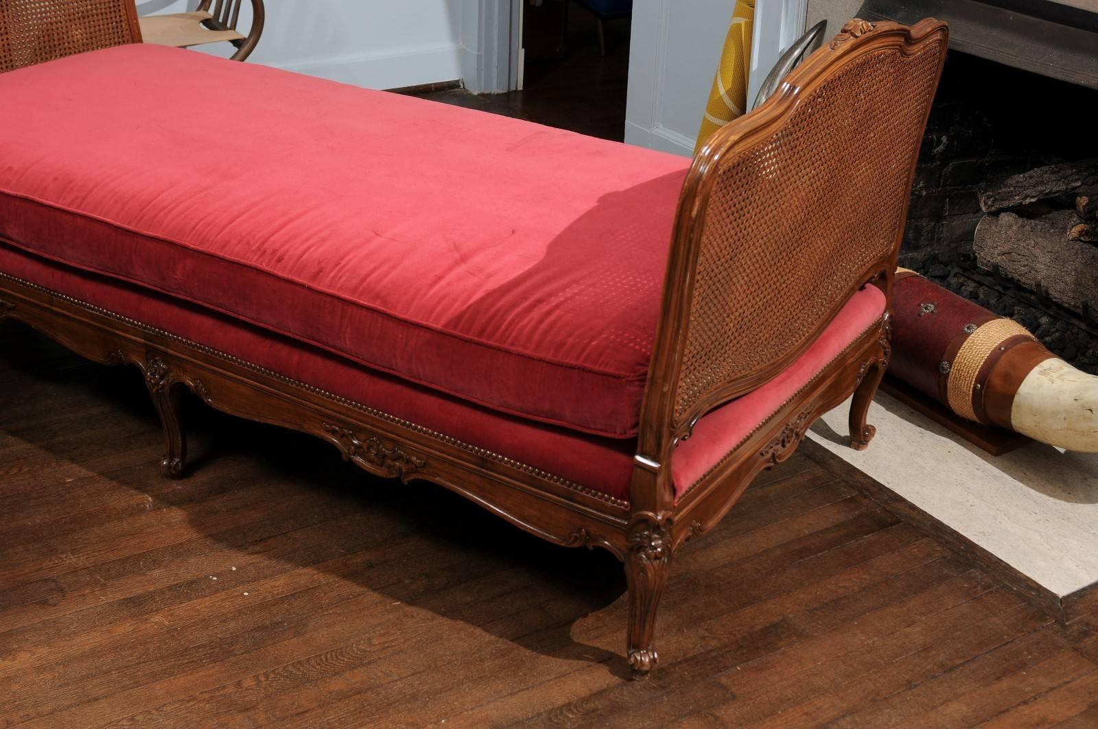 19th Century Cane and Walnut Daybed 1