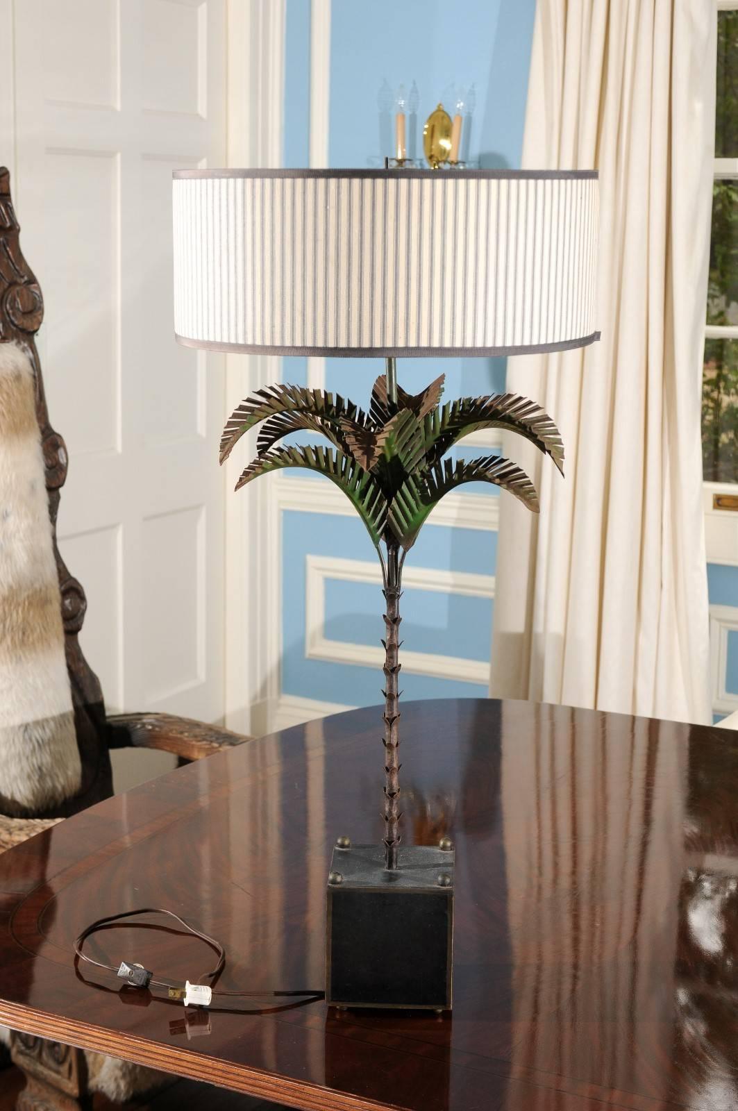 Tôle Tall Italian Tole Palm Tree Lamp
