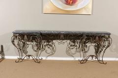 Louis XV Iron Console with Marble Top