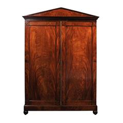 Antique Louis Philippe Flame Mahogany Armoire