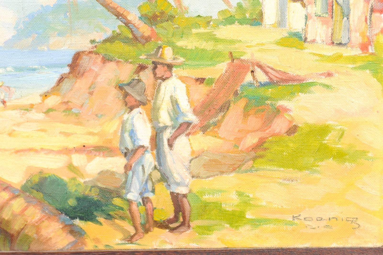 20th Century Impressionistic Island Landscape Oil Painting