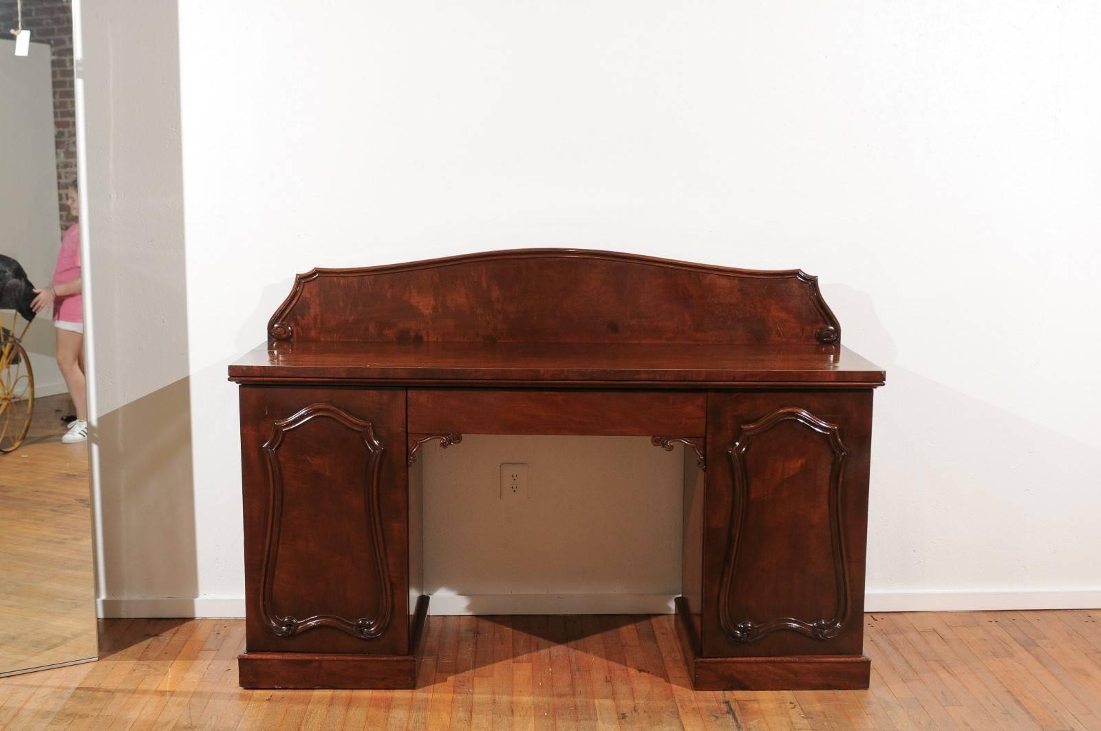 English William IV Mahogany Pedestal Sideboard