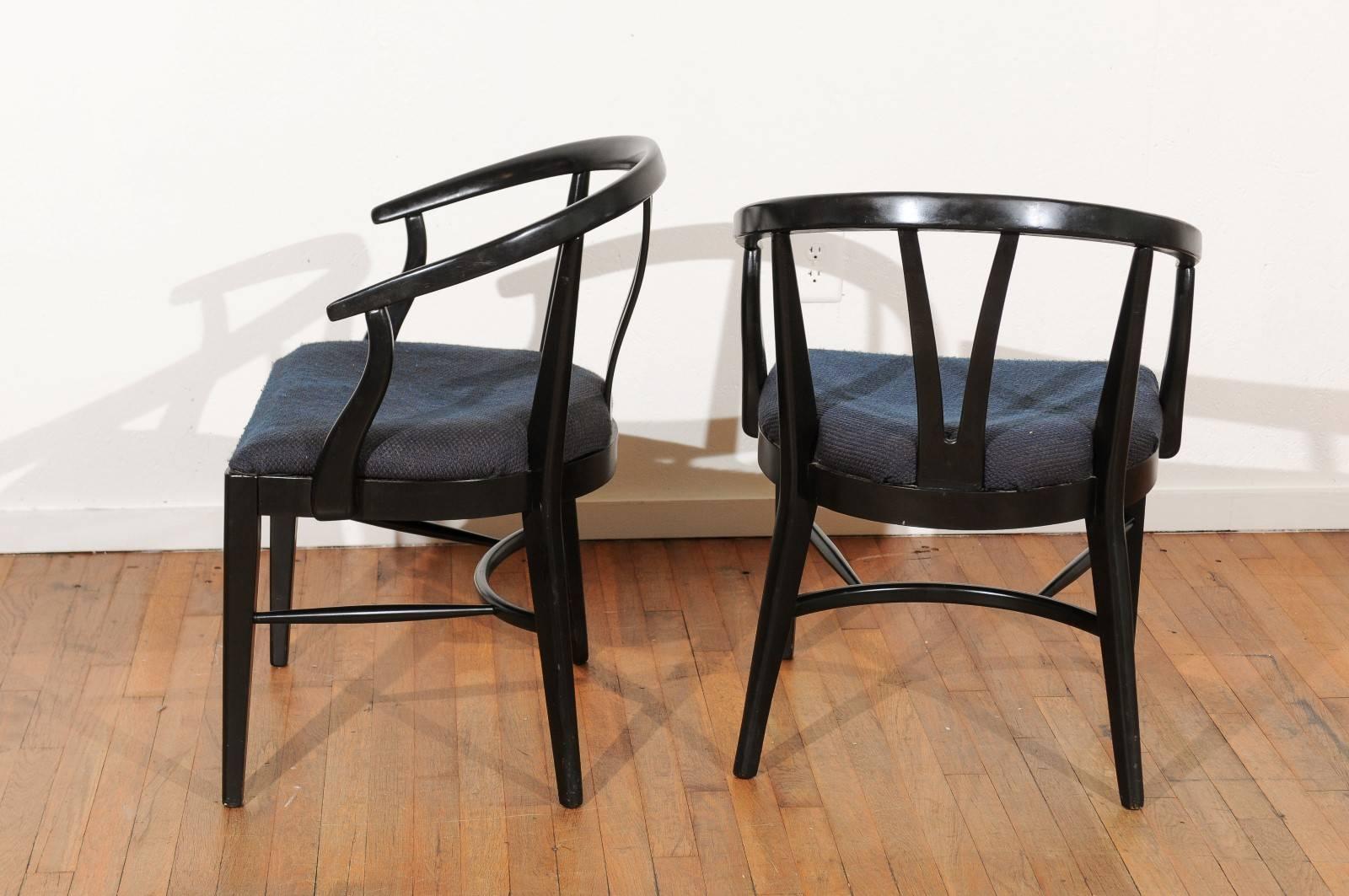Walnut Set of Six Mid-Century Dining Chairs