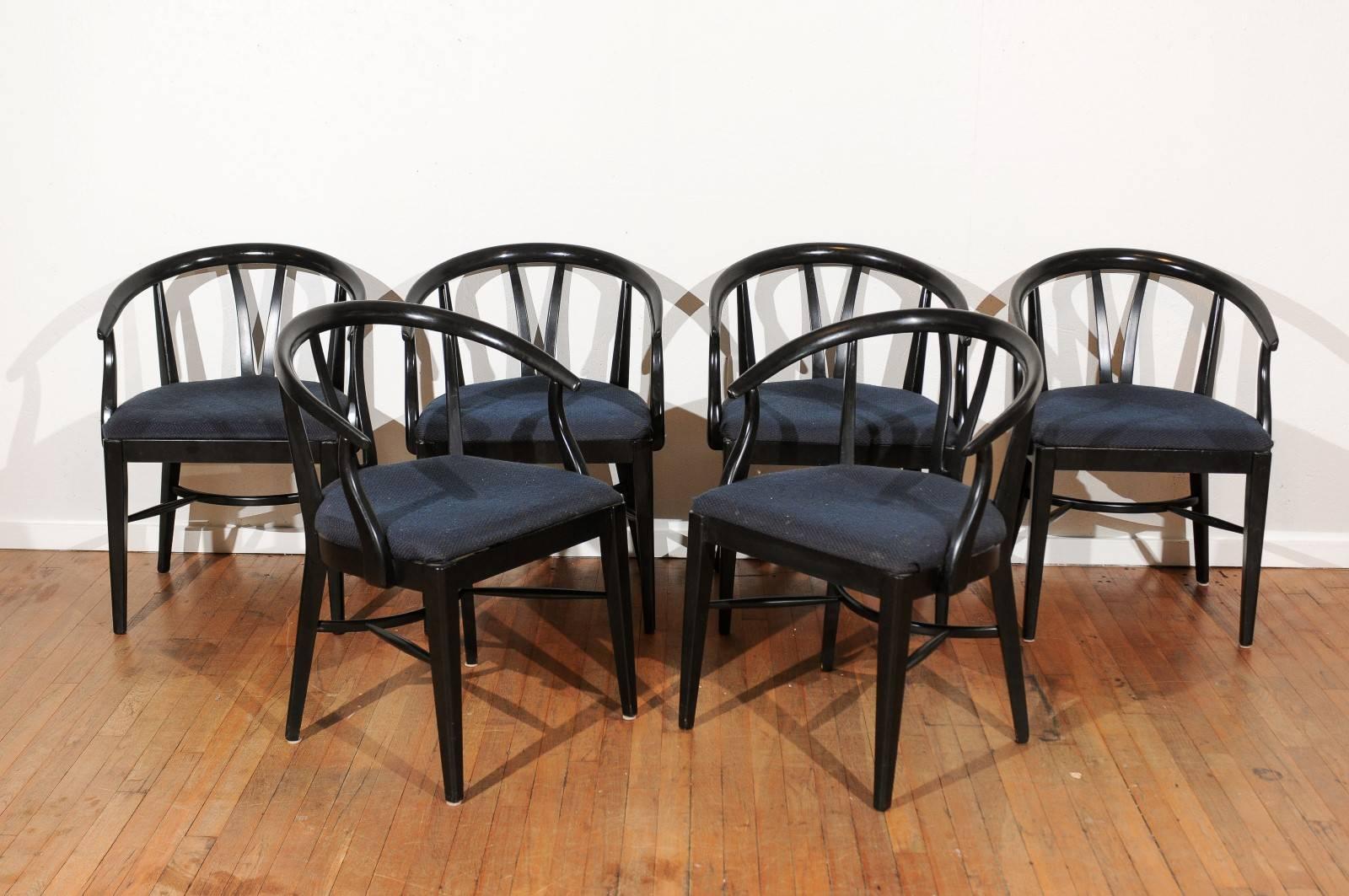 Mid-Century Modern Set of Six Mid-Century Dining Chairs