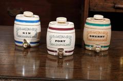 Set of Three English Ceramic Kegs