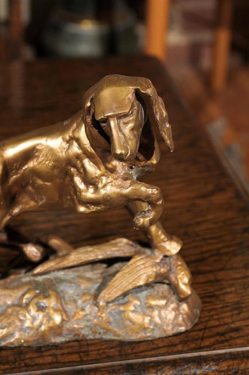 Bronze Hunting Dog Statue at 1stDibs